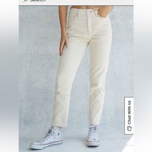Pacsun Cream Corduroy Mom Jeans